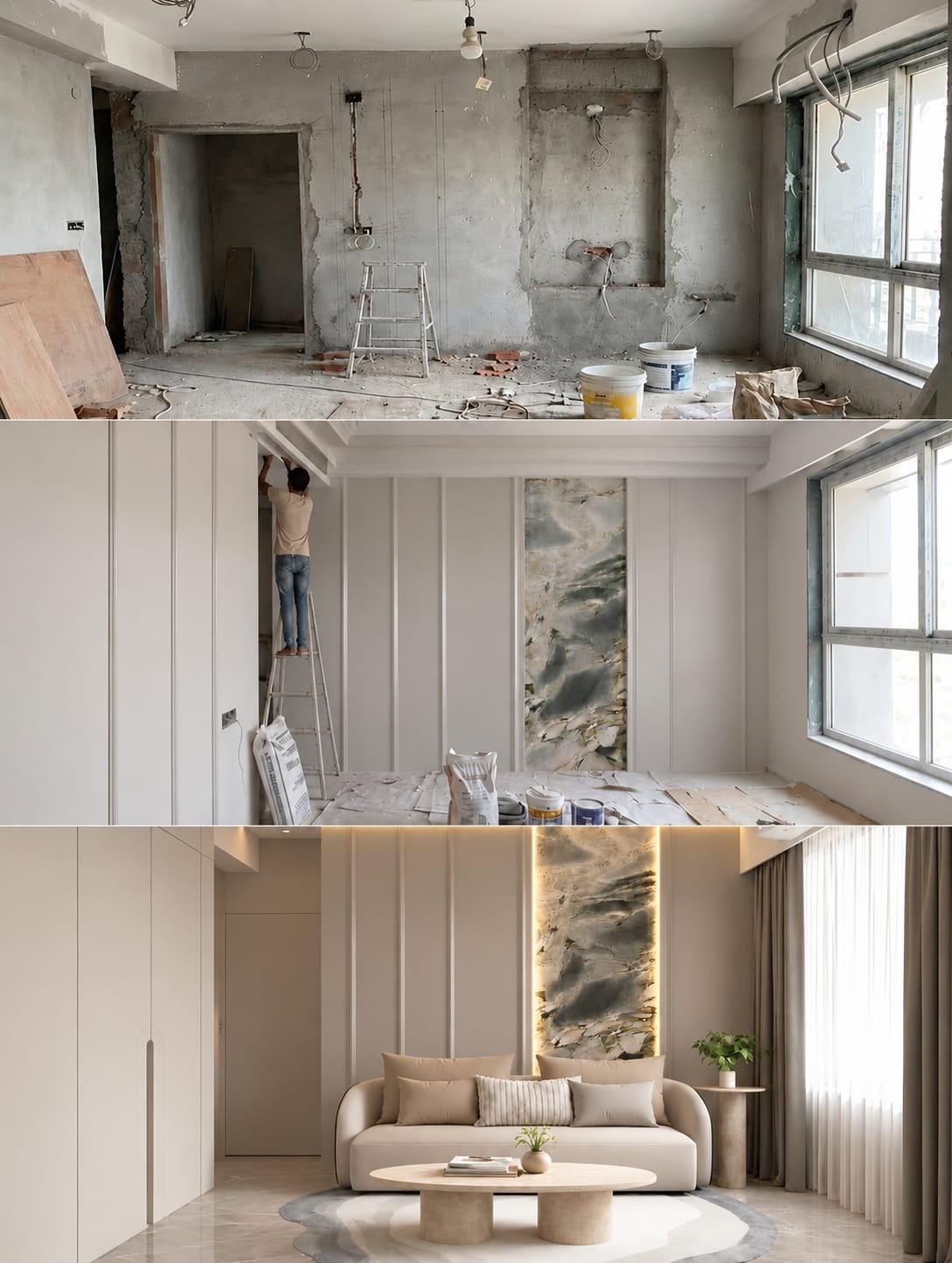 3-Stage Living Room Metamorphosis in Vadodara